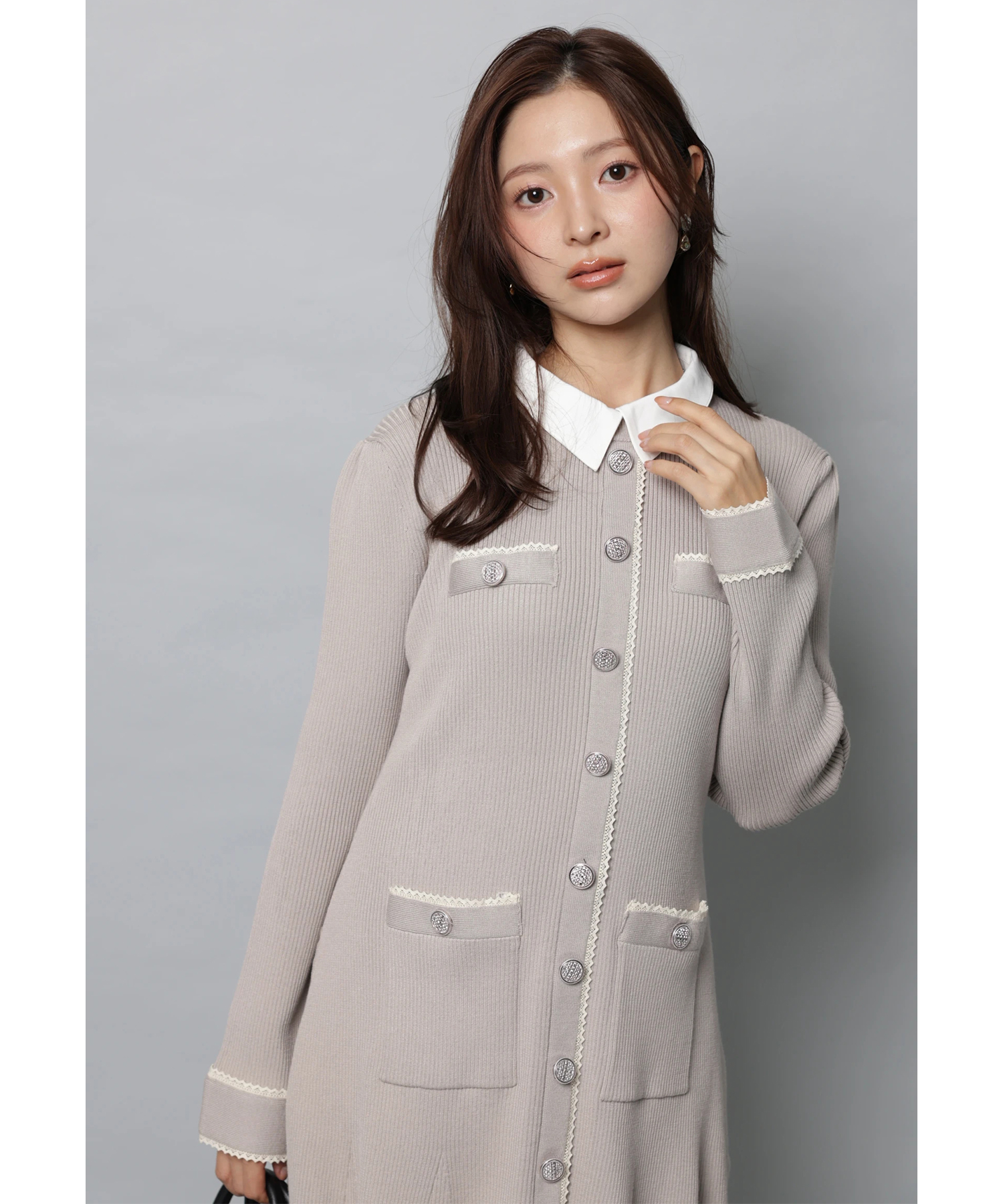 ルミネ限定》衿付2wayレーストリムニットワンピース | ワンピース