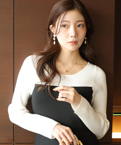 Apuweiser-riche(アプワイザー・リッシェ) |袖レースビスチェ切替ワンピース