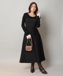 Apuweiser-riche(アプワイザー・リッシェ) |袖レースビスチェ切替ワンピース