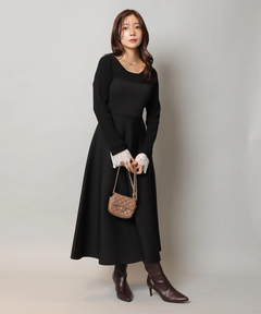 Apuweiser-riche(アプワイザー・リッシェ) |袖レースビスチェ切替ワンピース