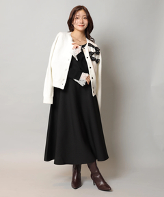 Apuweiser-riche(アプワイザー・リッシェ) |袖レースビスチェ切替ワンピース