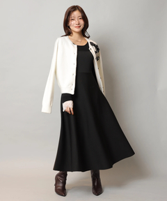 Apuweiser-riche(アプワイザー・リッシェ) |袖レースビスチェ切替ワンピース