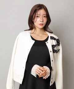 Apuweiser-riche(アプワイザー・リッシェ) |袖レースビスチェ切替ワンピース