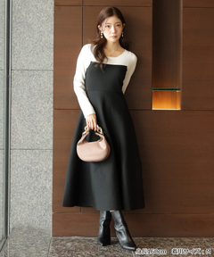 Apuweiser-riche(アプワイザー・リッシェ) |袖レースビスチェ切替ワンピース