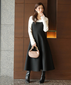 Apuweiser-riche(アプワイザー・リッシェ) |袖レースビスチェ切替ワンピース