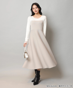 Apuweiser-riche(アプワイザー・リッシェ) |袖レースビスチェ切替ワンピース