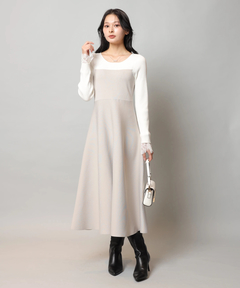 Apuweiser-riche(アプワイザー・リッシェ) |袖レースビスチェ切替ワンピース