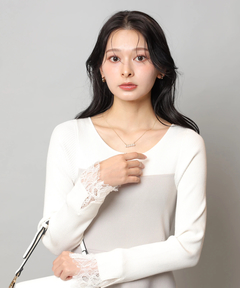 Apuweiser-riche(アプワイザー・リッシェ) |袖レースビスチェ切替ワンピース