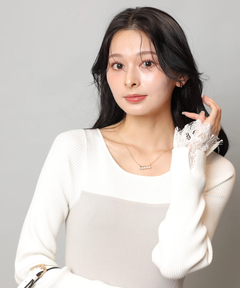 Apuweiser-riche(アプワイザー・リッシェ) |袖レースビスチェ切替ワンピース