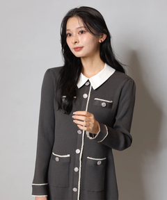 Apuweiser-riche(アプワイザー・リッシェ) |【Arpege story限定】衿付2wayレーストリムニットワンピース