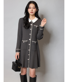 Apuweiser-riche(アプワイザー・リッシェ) |【Arpege story限定】衿付2wayレーストリムニットワンピース