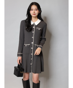 Apuweiser-riche(アプワイザー・リッシェ) |【Arpege story限定】衿付2wayレーストリムニットワンピース