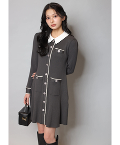 Apuweiser-riche(アプワイザー・リッシェ) |【Arpege story限定】衿付2wayレーストリムニットワンピース