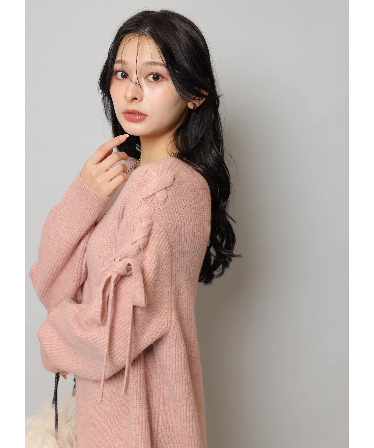 Arpege story限定】レースアップニットワンピース | ワンピース