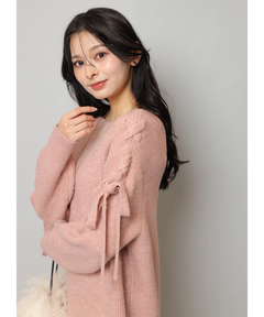 Apuweiser-riche(アプワイザー・リッシェ) |【Arpege story限定】レースアップニットワンピース