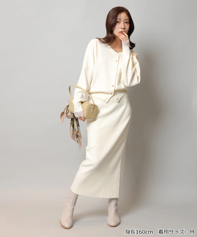 ケーブルシャツレイヤードミニニットワンピース | ワンピース