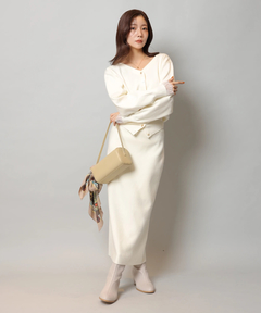 Apuweiser-riche(アプワイザー・リッシェ) |レースレイヤード前後2WAYニットアップ