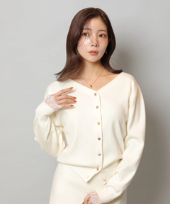 Apuweiser-riche(アプワイザー・リッシェ) |レースレイヤード前後2WAYニットアップ