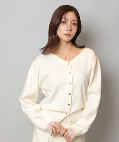 Apuweiser-riche(アプワイザー・リッシェ) |レースレイヤード前後2WAYニットアップ