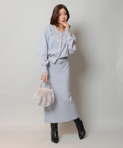 Apuweiser-riche(アプワイザー・リッシェ) |レースレイヤード前後2WAYニットアップ