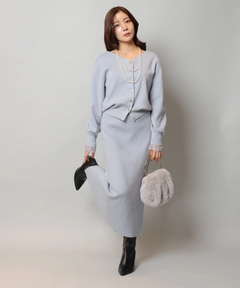 Apuweiser-riche(アプワイザー・リッシェ) |レースレイヤード前後2WAYニットアップ