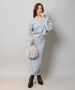 Apuweiser-riche(アプワイザー・リッシェ) |レースレイヤード前後2WAYニットアップ