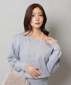 Apuweiser-riche(アプワイザー・リッシェ) |レースレイヤード前後2WAYニットアップ