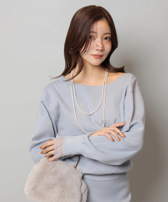 Apuweiser-riche(アプワイザー・リッシェ) |レースレイヤード前後2WAYニットアップ