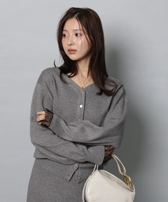 Apuweiser-riche(アプワイザー・リッシェ) |レースレイヤード前後2WAYニットアップ