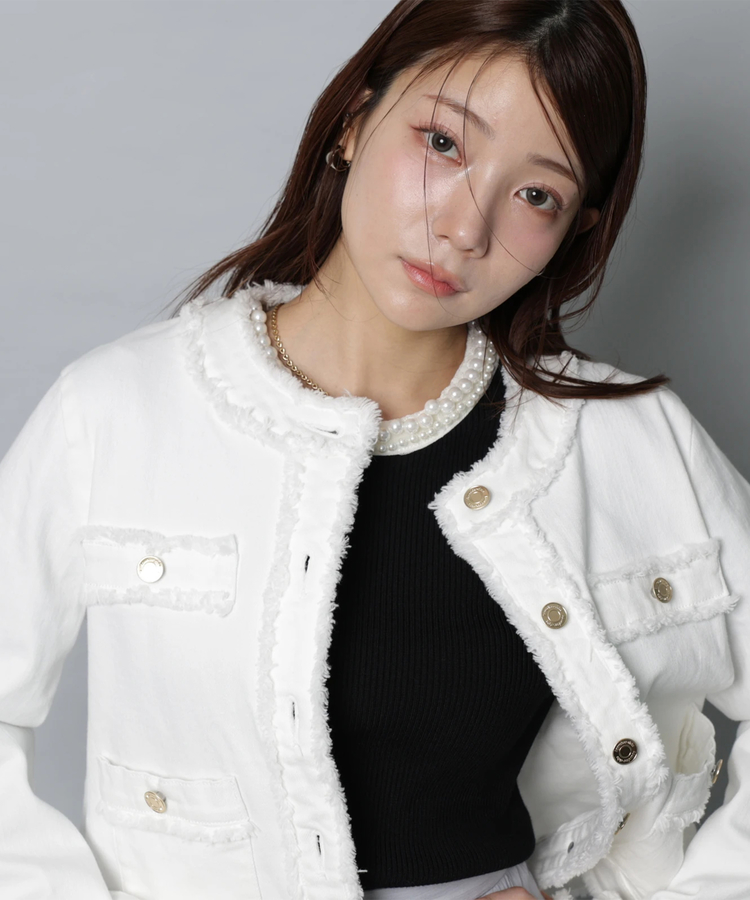 トラッドノーカラーデニムジャケット | ジャケット | Apuweiser-riche