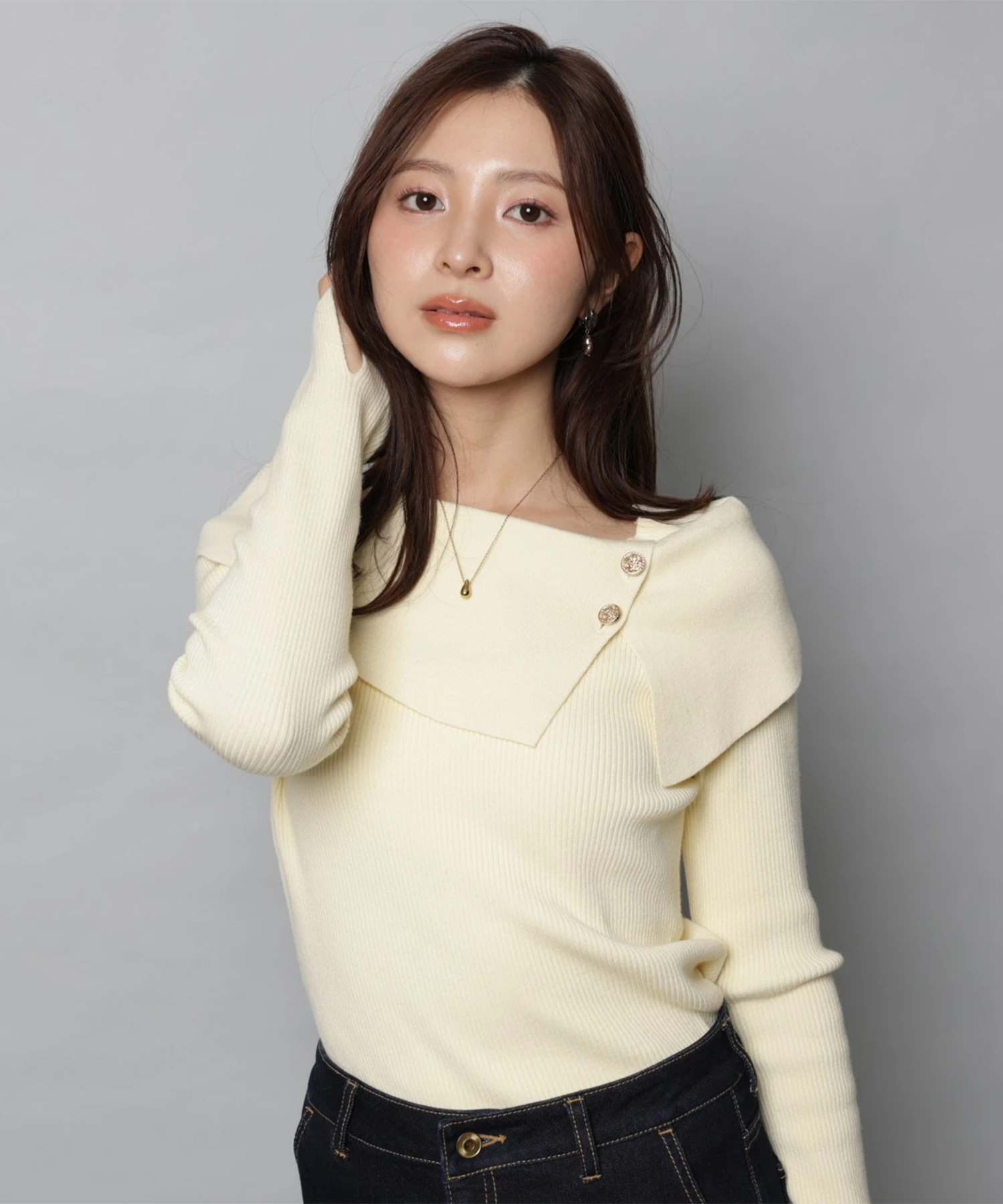 新品】Apuweiser-riche リブニット アシメカラーリブニット | ニット