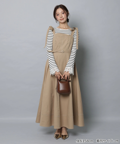 Apuweiser-riche(アプワイザー・リッシェ) |リボンショルダーデニムジャンスカ