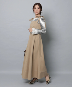 Apuweiser-riche(アプワイザー・リッシェ) |リボンショルダーデニムジャンスカ