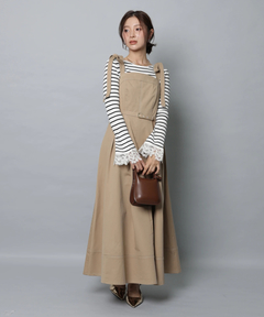 Apuweiser-riche(アプワイザー・リッシェ) |リボンショルダーデニムジャンスカ