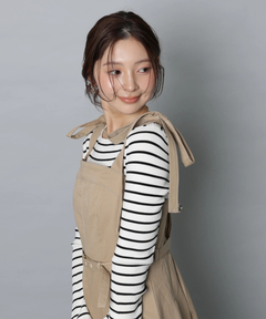 Apuweiser-riche(アプワイザー・リッシェ) |リボンショルダーデニムジャンスカ