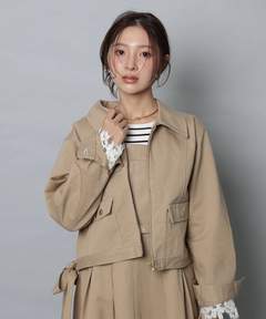 Apuweiser-riche(アプワイザー・リッシェ) |リボンショルダーデニムジャンスカ