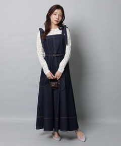 Apuweiser-riche(アプワイザー・リッシェ) |リボンショルダーデニムジャンスカ