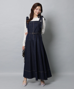 Apuweiser-riche(アプワイザー・リッシェ) |リボンショルダーデニムジャンスカ