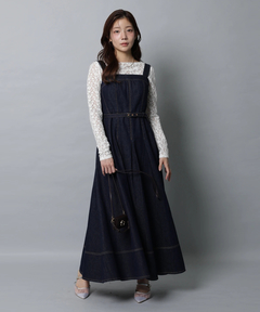 Apuweiser-riche(アプワイザー・リッシェ) |リボンショルダーデニムジャンスカ