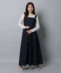 Apuweiser-riche(アプワイザー・リッシェ) |リボンショルダーデニムジャンスカ