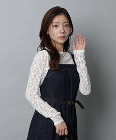 Apuweiser-riche(アプワイザー・リッシェ) |リボンショルダーデニムジャンスカ