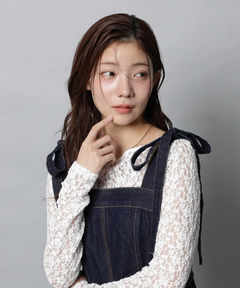 Apuweiser-riche(アプワイザー・リッシェ) |リボンショルダーデニムジャンスカ