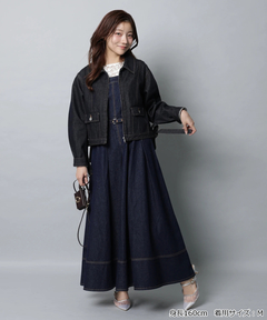 Apuweiser-riche(アプワイザー・リッシェ) |リボンショルダーデニムジャンスカ