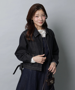 Apuweiser-riche(アプワイザー・リッシェ) |リボンショルダーデニムジャンスカ