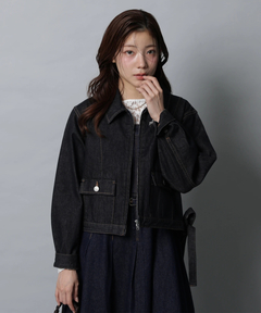 Apuweiser-riche(アプワイザー・リッシェ) |リボンショルダーデニムジャンスカ