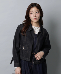 Apuweiser-riche(アプワイザー・リッシェ) |リボンショルダーデニムジャンスカ