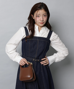 Apuweiser-riche(アプワイザー・リッシェ) |リボンショルダーデニムジャンスカ