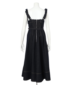 Apuweiser-riche(アプワイザー・リッシェ) |リボンショルダーデニムジャンスカ