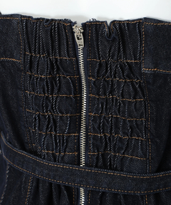 Apuweiser-riche(アプワイザー・リッシェ) |リボンショルダーデニムジャンスカ