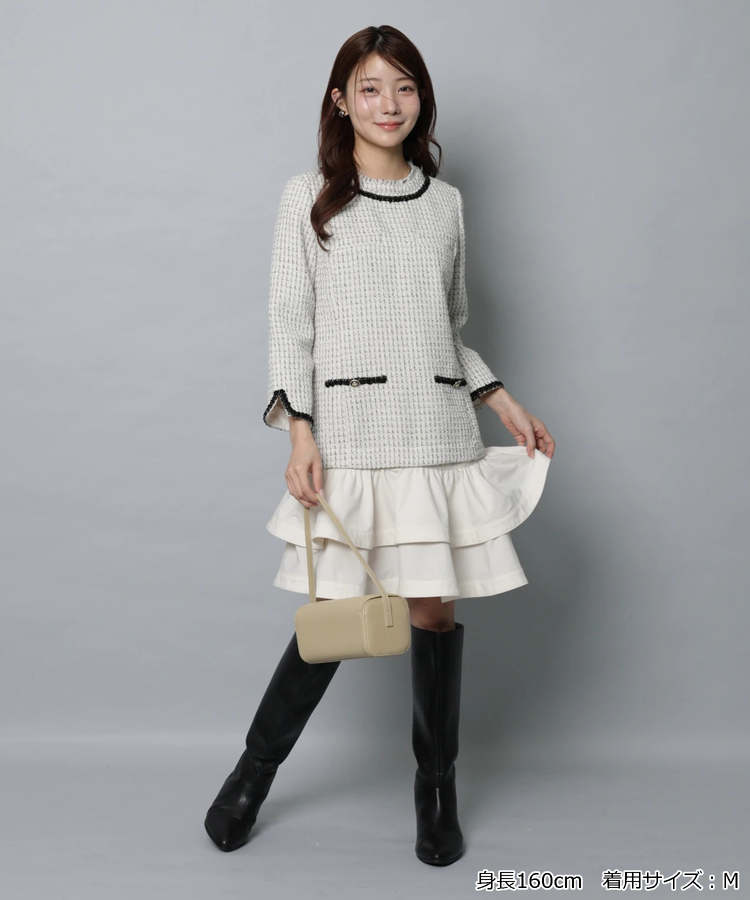 新品Apuweiser-riche ツイードワンピース ツイードクラシカルワンピース | ワンピース | Apuweiser-riche